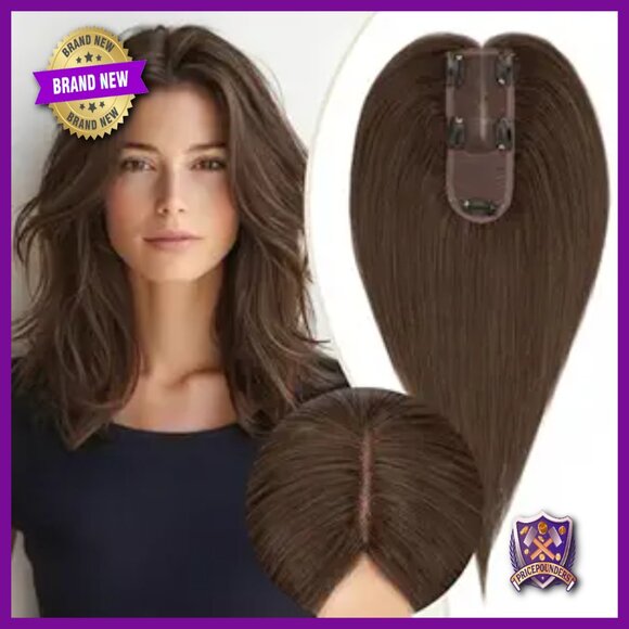 Human Hair Topper Clip-In Lace Base 14
